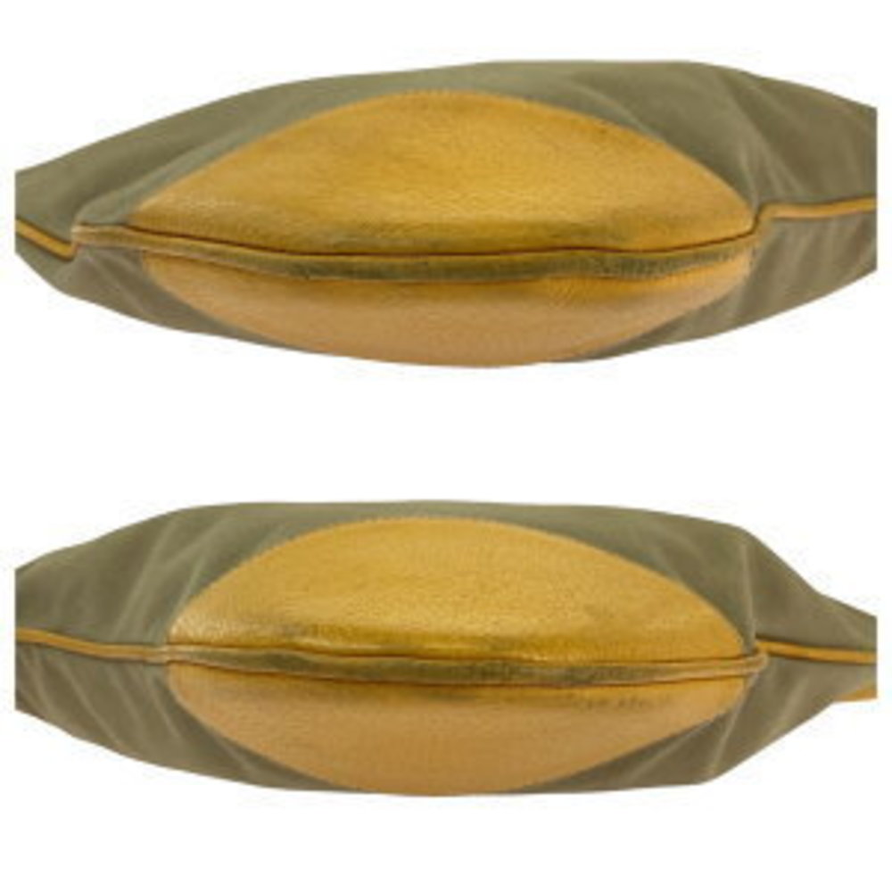 Prada Triangular Beige Yellow Tote Bag Leather Sh… - image 3